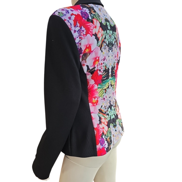 Boston Proper Vibrant Floral Blazer with Black Accents - Picture 2 of 10